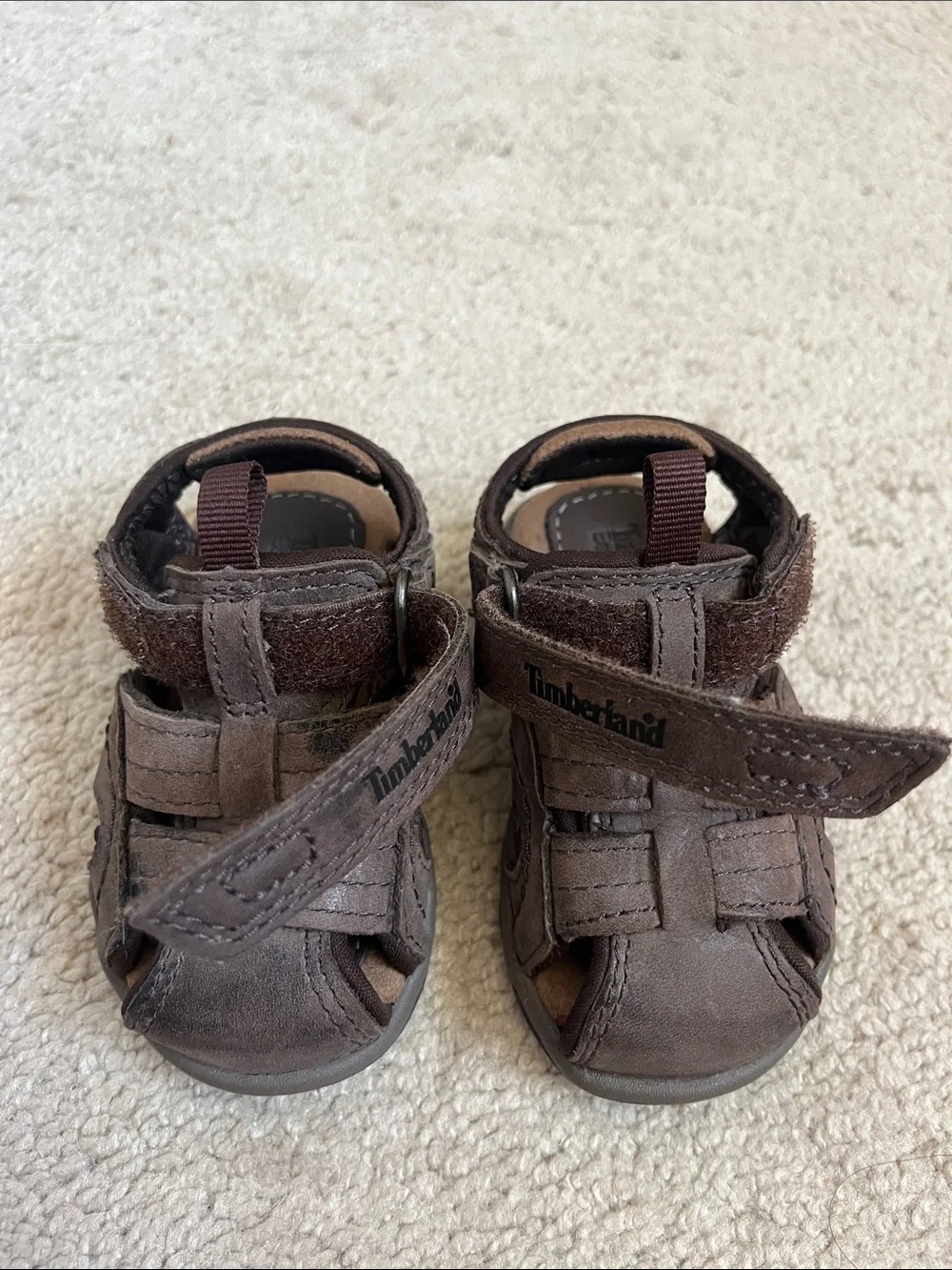 Timberland Baby Toddler Brown Leather Fisherman Sandals Close Toe size 4